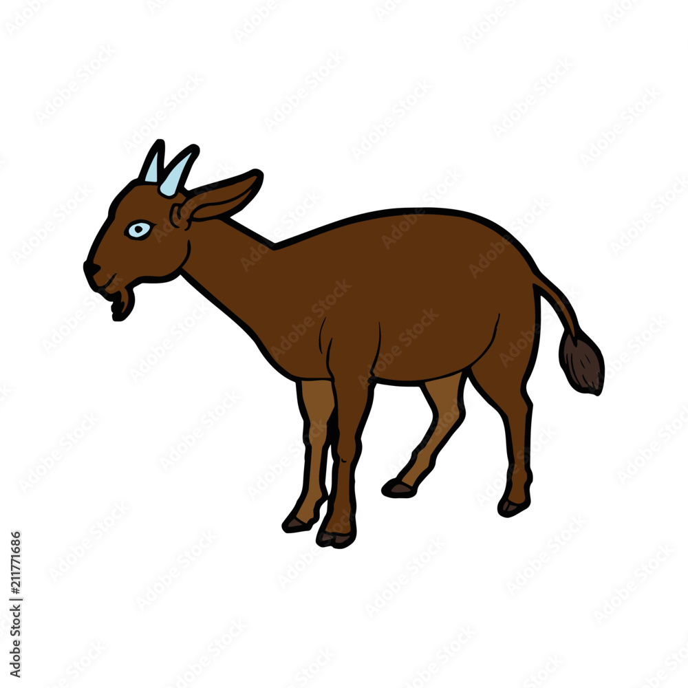 Obraz premium Goat cartoon illustration isolated on white background for children color book