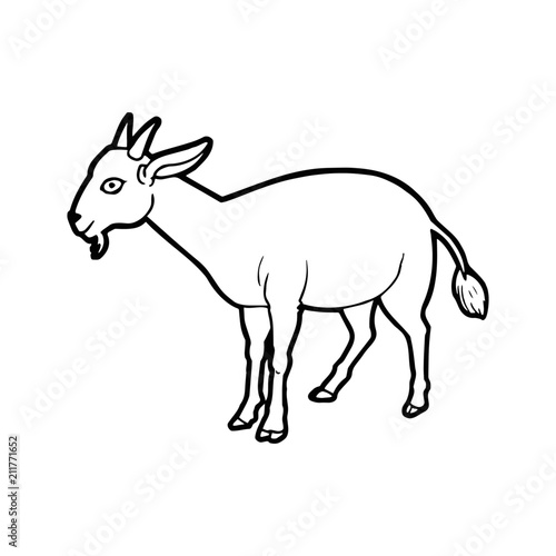 Goat cartoon illustration isolated on white background for children color book © Huy