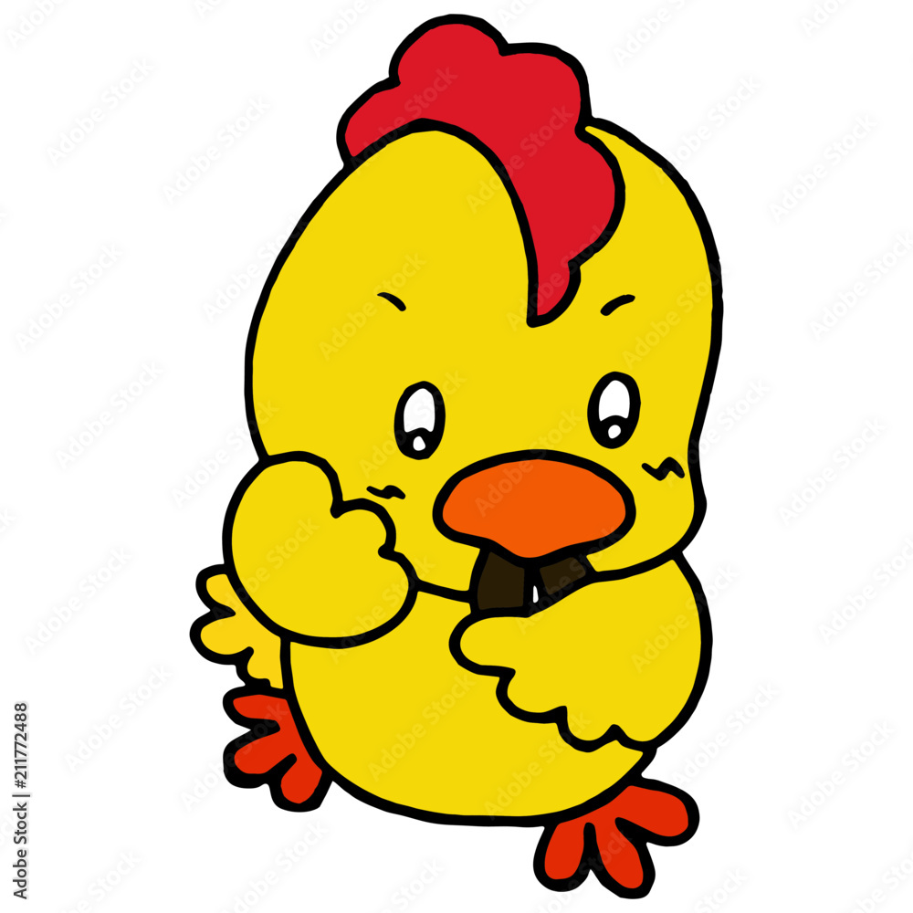 Chicken cartoon illustration isolated on white background for children color book Chicken cartoon illustration isolated on white background for children color book