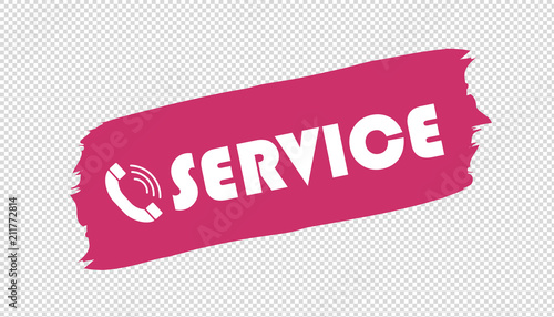 Service Telephone Brushstroke - Pink Vector Illustration - Isolated On Transparent Background