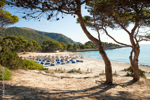  Cala Agulla beach in Cala Ratjada on Majorca island, Spain Mediterranean Sea, Balearic Islands. photo