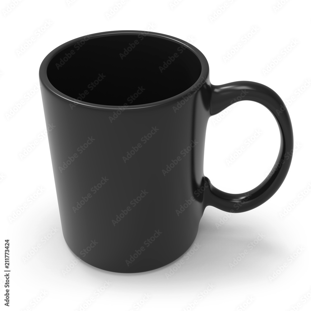 Black mug isolated on white background Black mug isolated on white background