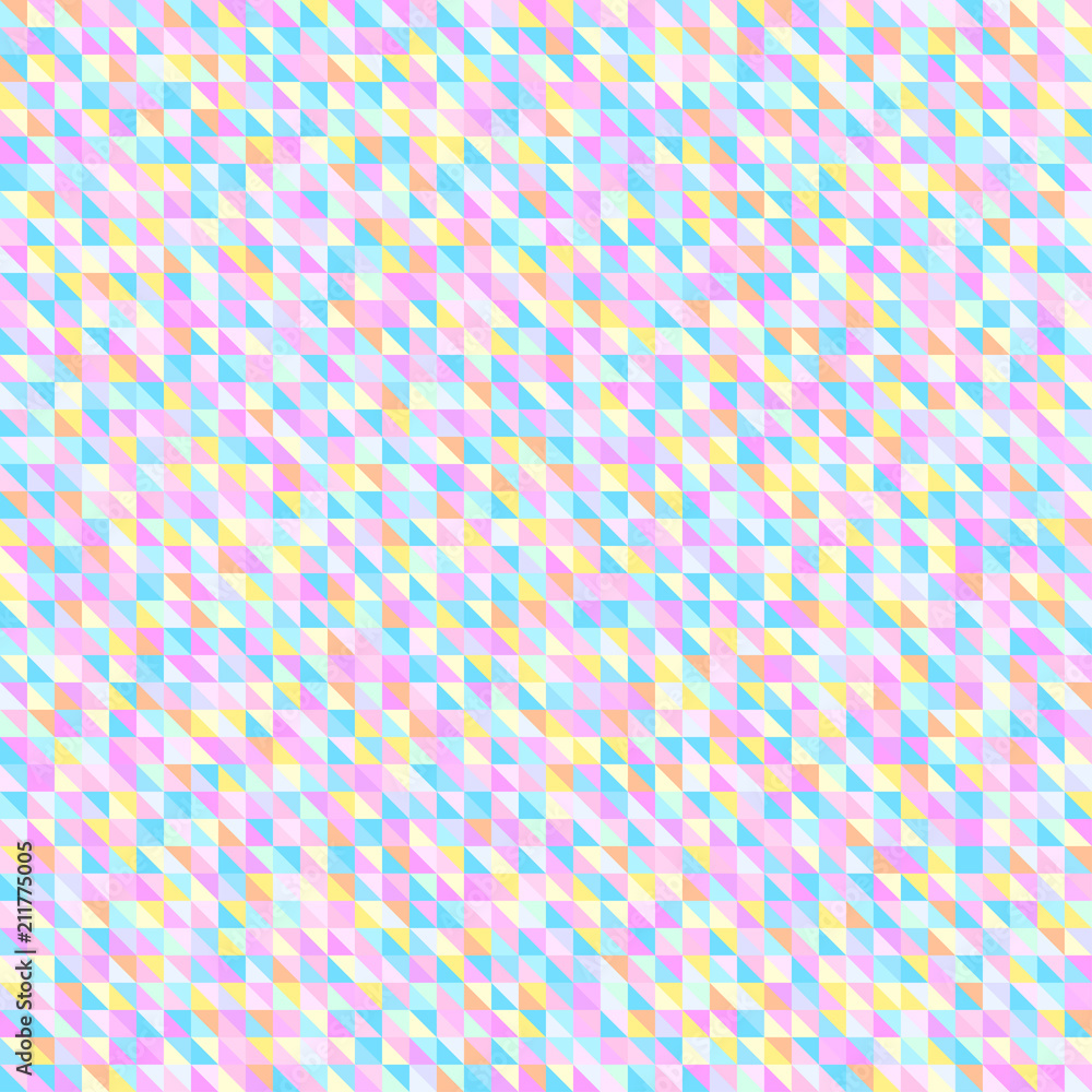 Checkered background. Abstract triangle wallpaper. Pretty pastel colors.  Seamless pattern. Print for polygraphy, posters, t-shirts and textiles.  Tile texture. Doodle for design Stock Vector | Adobe Stock