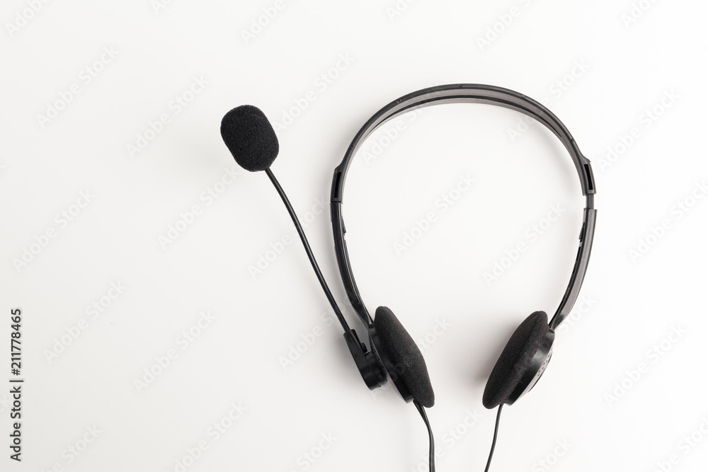 audio headset on the table audio headset on the table