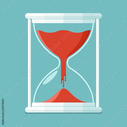 Hourglass flat design. Vector illustration
