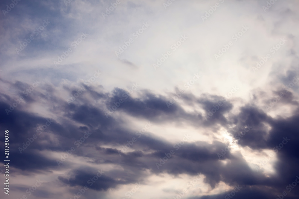 Background Dramatic dark sky with sun rays