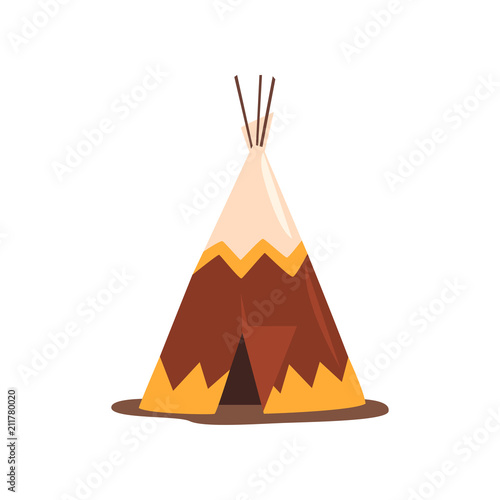 Teepee or wigwam, dwelling of north nations of Canada, Siberia, North America vector Illustration on a white background photo