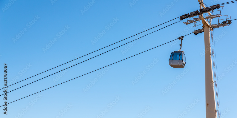 cableway against the sky, transport at height and tourist attraction cableway against the sky, transport at height and tourist attraction