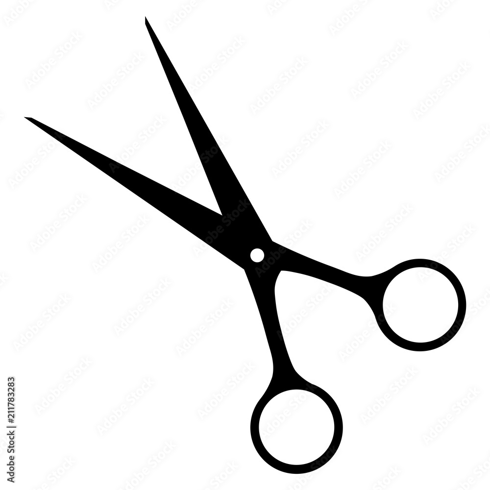 Scissors icon vector illustration. Cut concept with open scissors