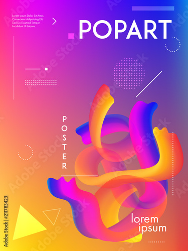 Minimal colorful gradient background cover. Modern poster design abstract fluid shapes composition. Eps10 vector.