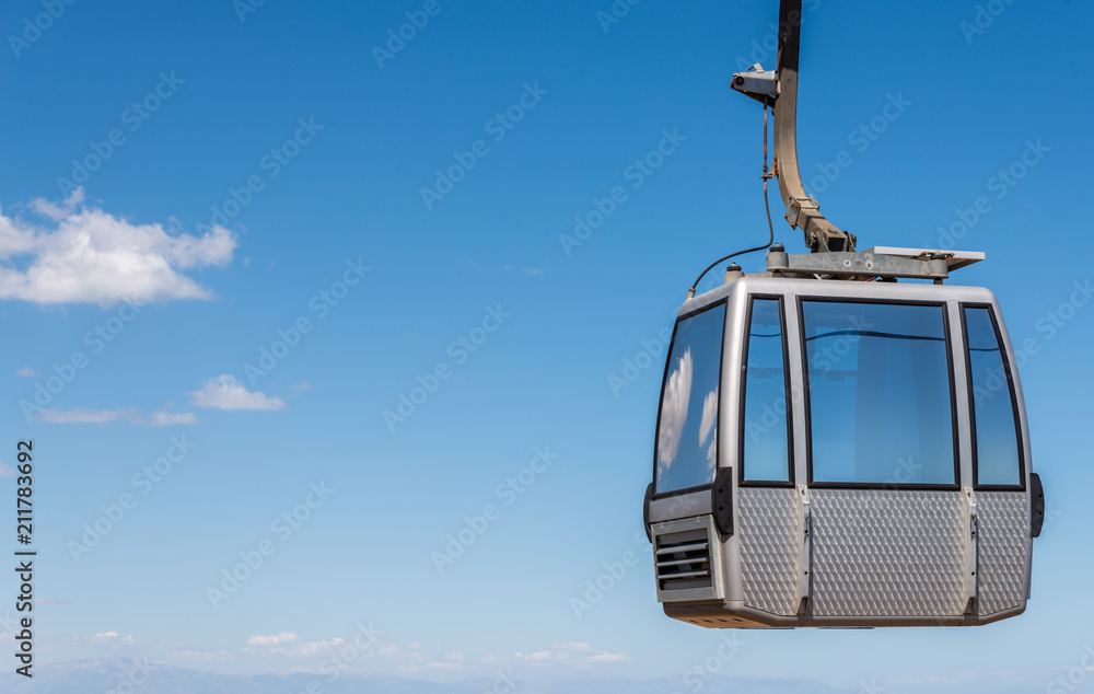 cableway against the sky, transport at height and tourist attraction cableway against the sky, transport at height and tourist attraction