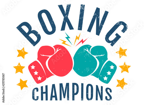 Vintage logo for boxing champions.