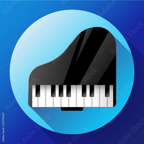 Piano icon - symbol of classical music. Chamber music concert. Musical instrument.