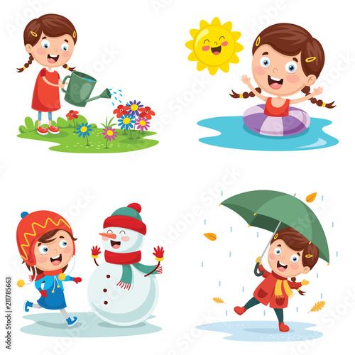 Vector Illustration Of Seasons