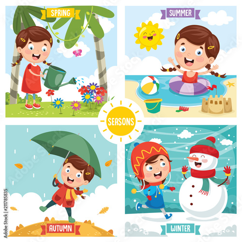 Vector Illustration Of Seasons