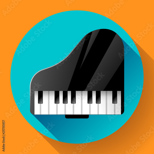 Piano icon - symbol of classical music. Chamber music concert. Musical instrument.