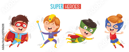 Vector Illustration Of Superheroes