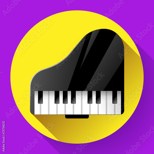 Piano icon - symbol of classical music. Chamber music concert. Musical instrument.