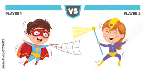 Vector Illustration Of Superheroes