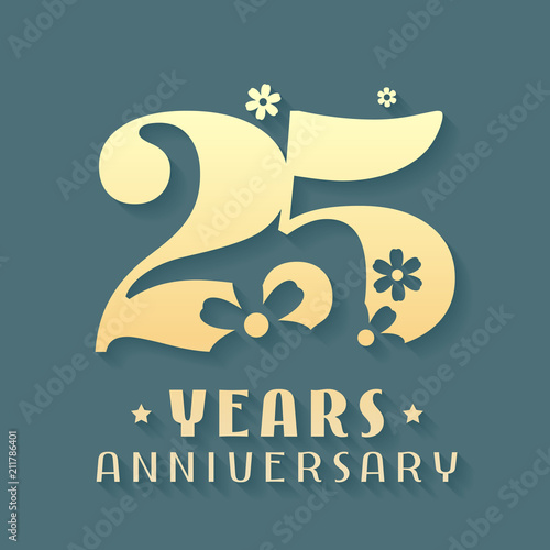 25 years anniversary vector icon, symbol, logo