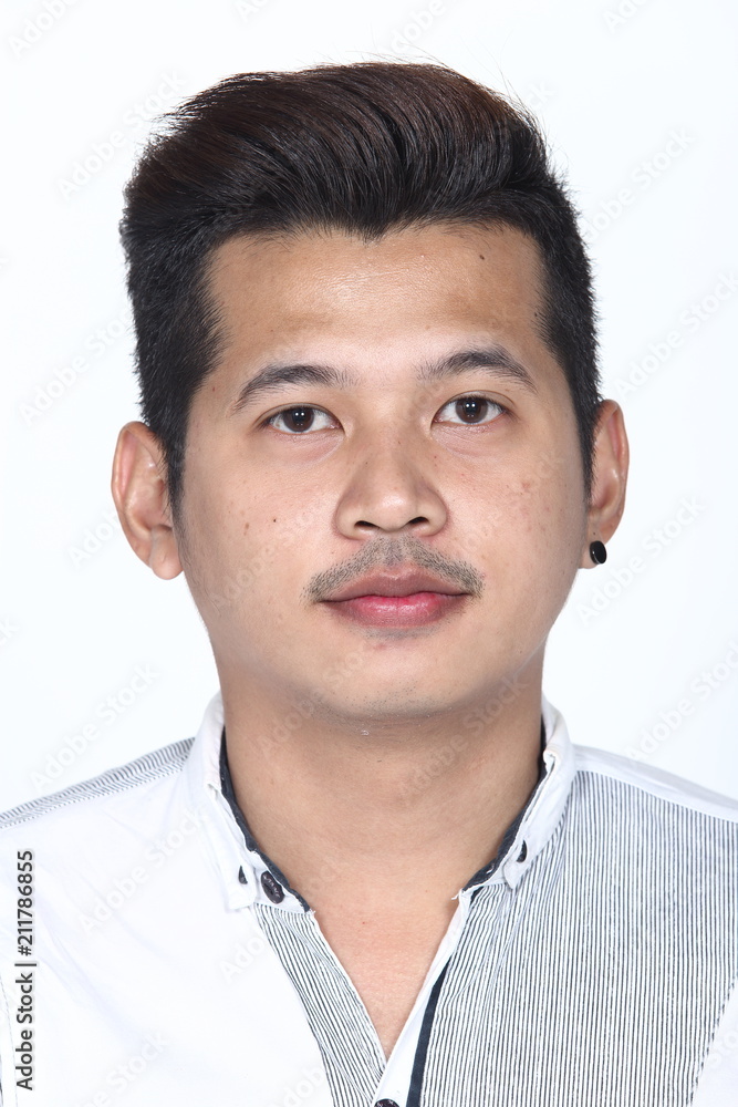 Asian man before applying make up hair style. no retouch, fresh face Asian man before applying make up hair style. no retouch, fresh face