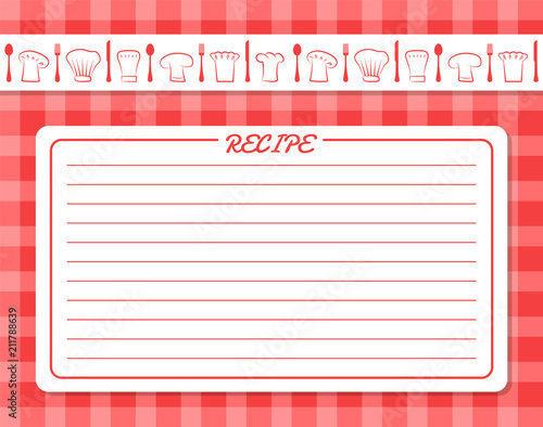 Decorative Card with Lines for Recipe Placement