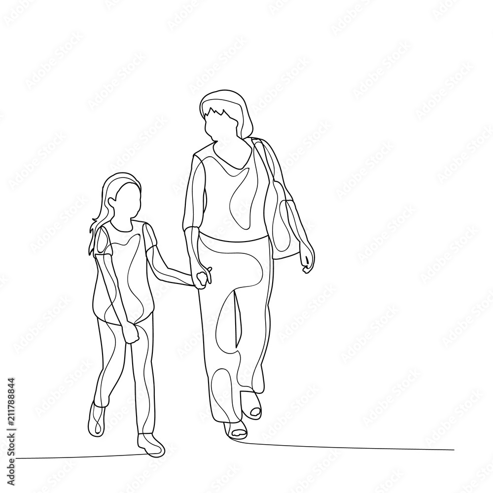 sketch mom and child sketch mom and child