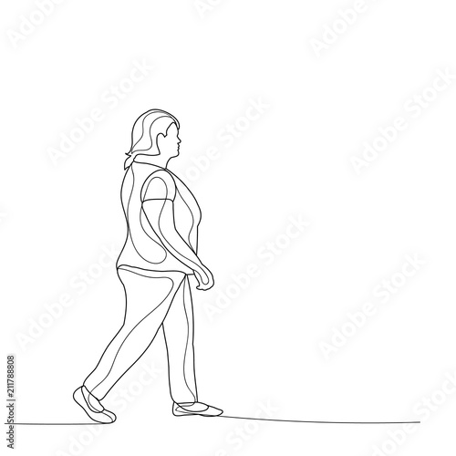 sketch a woman is walking