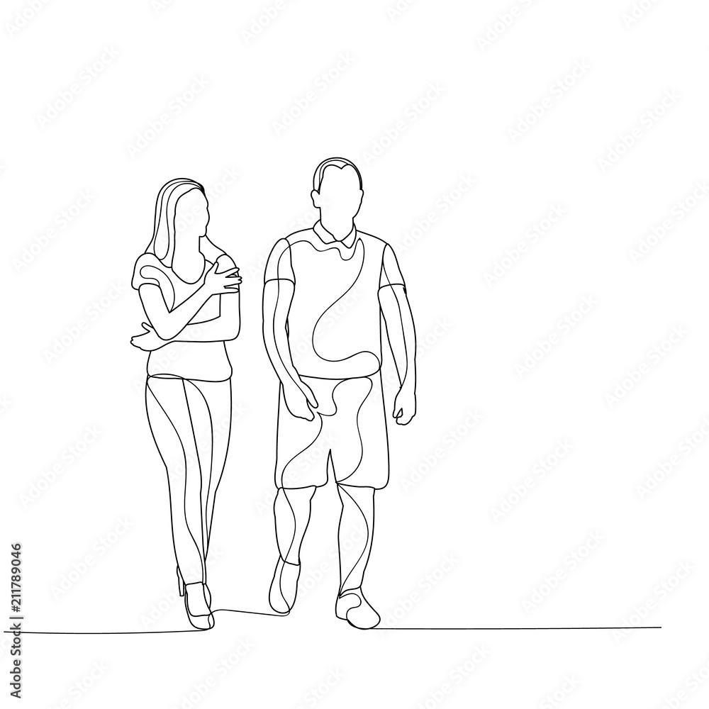 isolated, sketch guy and girl go isolated, sketch guy and girl go