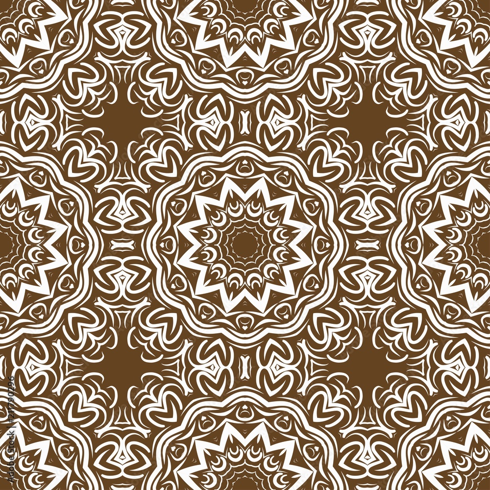 Decorative floral ornament. seamless pattern. vector illustration. Tribal Ethnic Arabic, Indian, motif. for interior design, wallpaper.