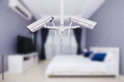 CCTV Camera surveillance operating with bedroom