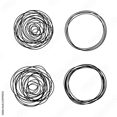 Grungy round scribble circle