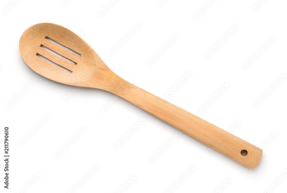 Top view of wooden mixing spoon Top view of wooden mixing spoon