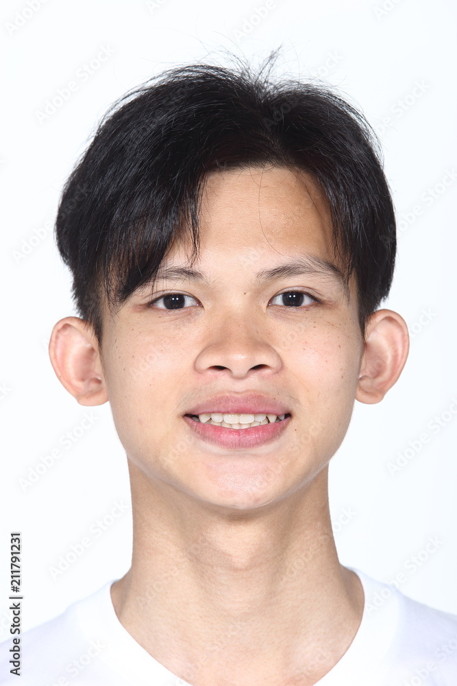 Asian man before applying make up hair style. no retouch, fresh face Asian man before applying make up hair style. no retouch, fresh face
