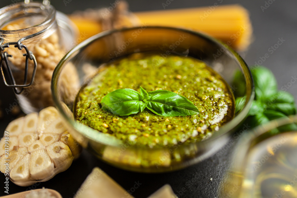 Pesto sauce in a bowl