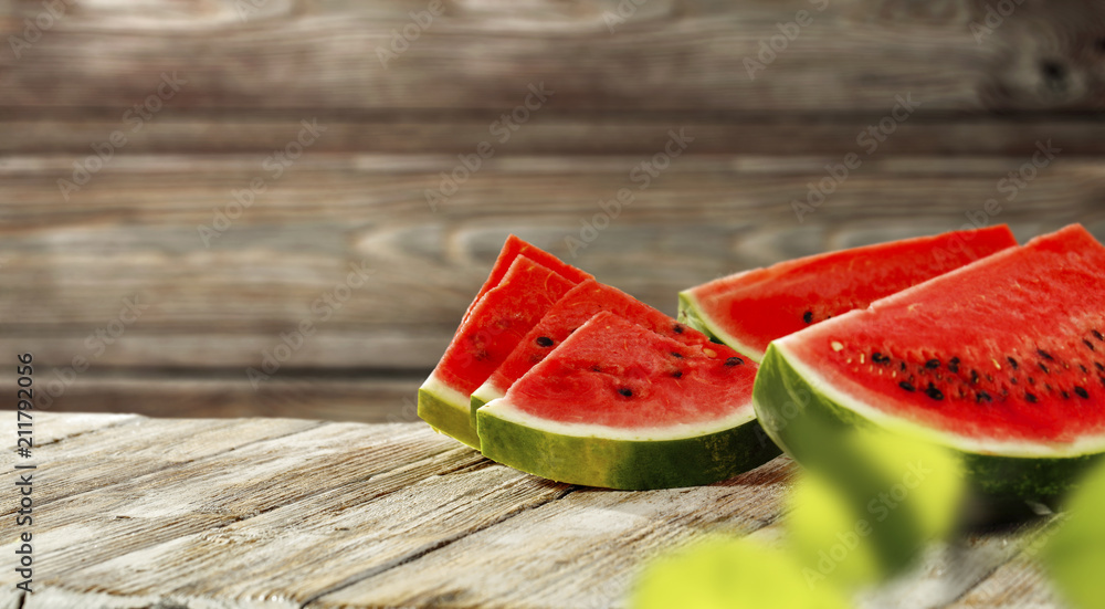 summer photo of watermelon  - obrazy, fototapety, plakaty 