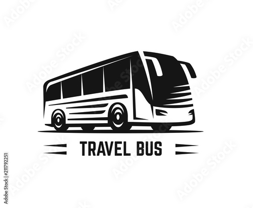 Vector black sign bus