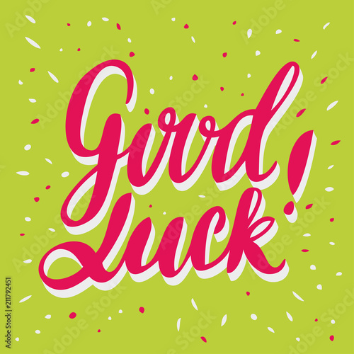 Good luck. Farewell card. Vector lettering.