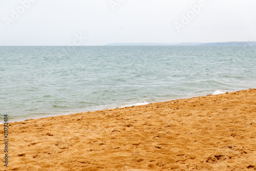 wild sandy beach with sea view