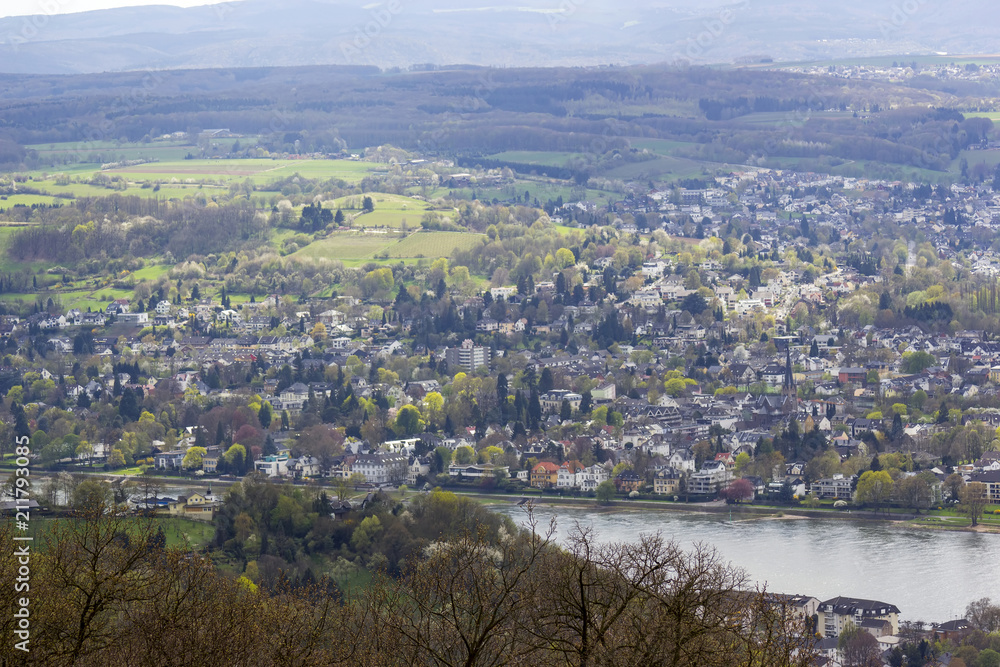 View to Rhine from Petersberg in Koenigswinter View to Rhine from Petersberg in Koenigswinter