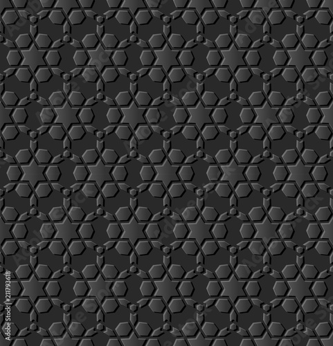 Wallpaper Mural 3D dark paper art Islamic geometry cross pattern seamless background Torontodigital.ca