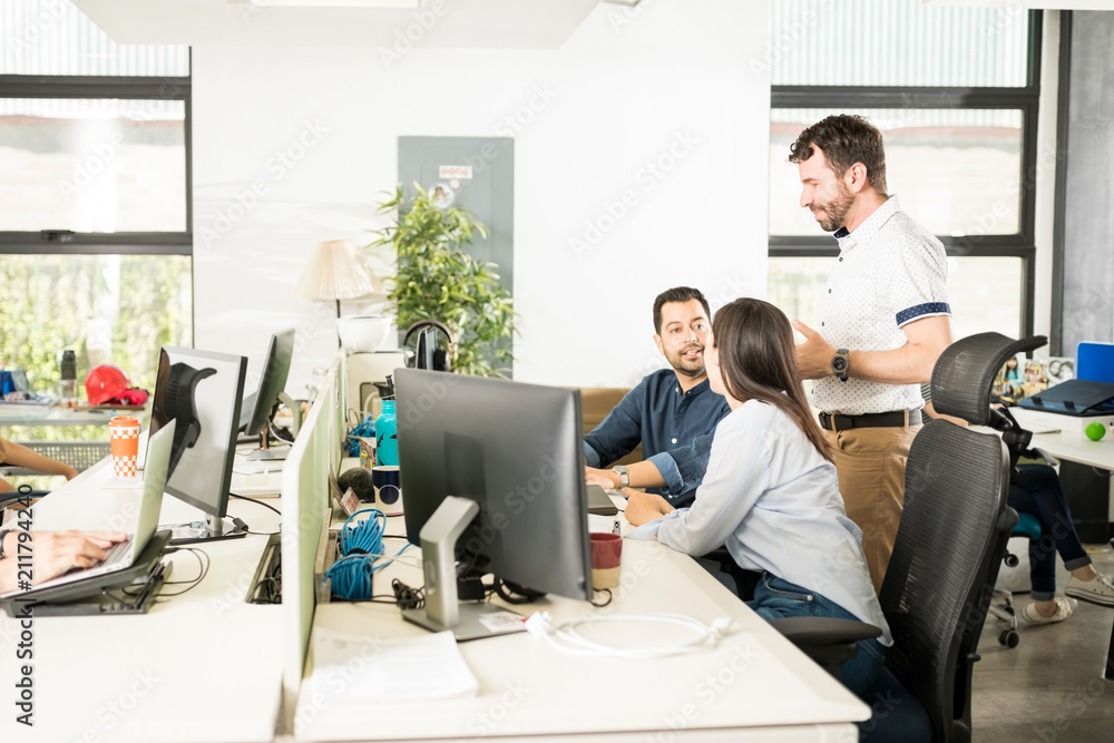 Business people discussing work Business people discussing work