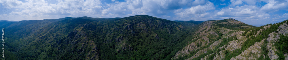 Rocks and trees of the Ural mountains, Bannoe Lake
