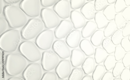 Abstact white futuristic wall. 3d render