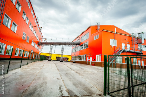 Red industrial buildings - big factory photo