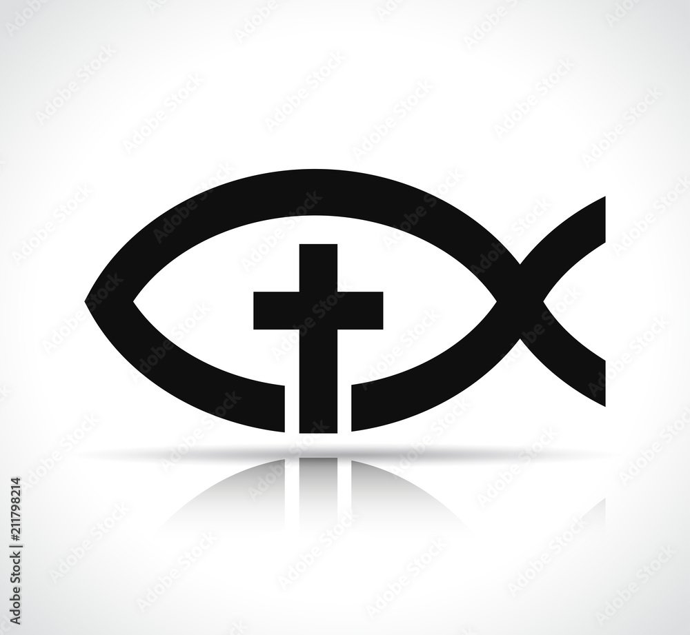 Obraz premium jesus fish on white background