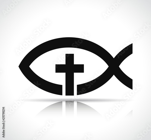 jesus fish on white background