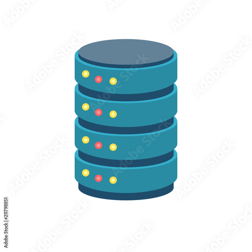 Server Flat Vector Icon. Isolated on White Background. Trendy Flat Style.