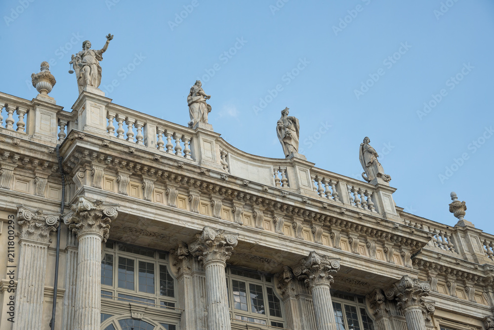 Statue on Madama Palace in Turin - Italy