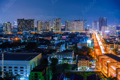 Night Cityscape of bangkok thailand